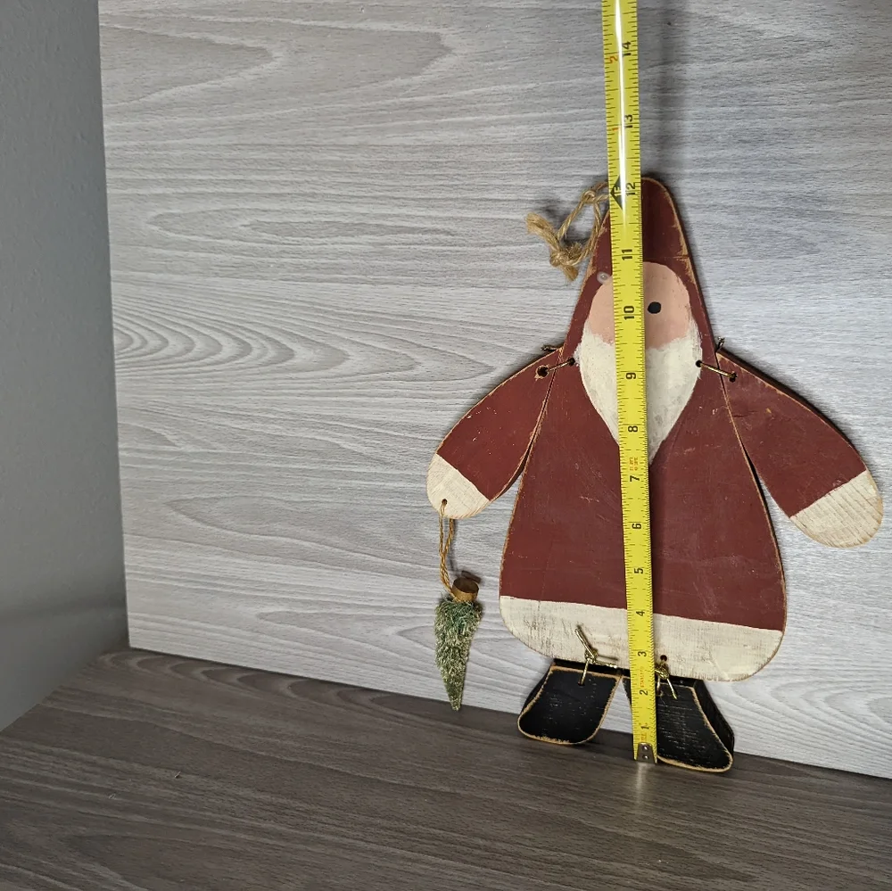 Primative Rustic Handmade Hanging Santa